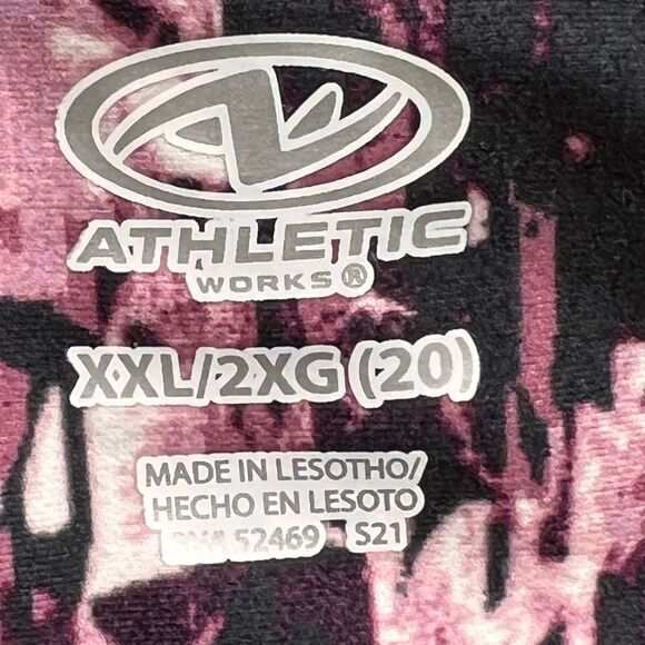 Athletic Works Black & Pink Leggings Criss Cross Waistband. XXL. 2X. 20. Plus. - Picture 5 of 6